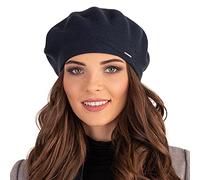 VIVISENCE Damen Baskenmütze Eleganter Wintermütze Warm Und Gemütlich Kopfbedeckung An Winter Und Herbst Warm Dick Strickmütze, Klassisch Mütze Für Frauen, Hergestellt In EU, Dunkelblau
