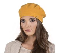 VIVISENCE Damen Baskenmütze Eleganter Wintermütze Warm Und Gemütlich Kopfbedeckung An Winter Und Herbst Warm Dick Strickmütze, Klassisch Mütze Für Frauen Modell 7005, Honig,Einheitsgröße