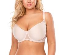 VIVISENCE Damen Buegel BH Gepolstert Nahtlos Mit Komfortabler Passform Glatten Schalen Und Starkem Halt, Beige,70G