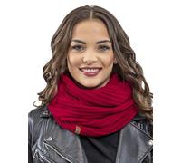 VIVISENCE Damen Loopschal Zweifach Gefaltet Ideal Für Kalte Wintertage 7017S, Rot,Einheitsgröße