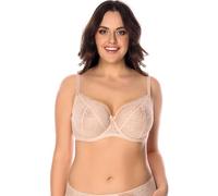 VIVISENCE Damen Spitzen BH Mit Bügel Große Größen Zuverlässigen Halt Im Alltag 1044, Beige,75I