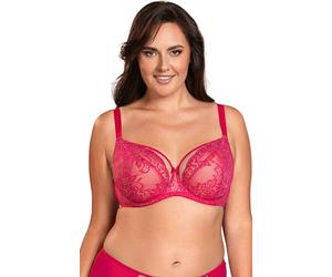 VIVISENCE Damen Spitzen BH Mit Bügel Große Größen Zuverlässigen Halt Im Alltag 1044, Fuchsie,80C
