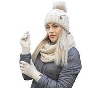 Vivisence Damen Winter Handschuhe Mit Gemütlich Stilvolle Breitem Klassische Strickbündchen Aus Weichem Und Warme Garn Ideal Für Kaltes Wetter Perfekte Eleganz Und Komfort, Hellbeige,Einheitsgröße