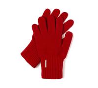 VIVISENCE Damen Winter Handschuhe Mit Klassische Breitem Strickbündchen Gemütlich Stilvolle Hergestellt Aus Warmes Und Weiches Wollgarn Perfekt Für Kalte Wintertage Herbst Modell, Rot,Einheitsgröße