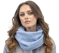 VIVISENCE Damen Winter Loop Schal Aus Modischer Gemütlich Wärmendem Garn Kalte Wintertage Frauen Elegante Melange-Muster Dekorative Und Sportliche Outfits Winter, Hellblaue Melange,Einheitsgröße