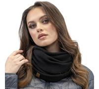 VIVISENCE Damen Winter Loop-Schal Eleganter Wärmendes Warmem Garn Vielseitig Winterschal Frauen Eleganten Doppelt Um Den Hals Tragbar Perfekt Kalte Wintertage Modell 7106, Schwarz,Einheitsgröße