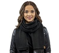 VIVISENCE Damen Winter Schal Aus Modischer Gemütlich Wärmendem Garn Kalte Wintertage Frauen Elegante Trendiger Und Sportliche Outfits Winter Herbst Modell 7041S, Schwarz,Einheitsgröße