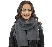 VIVISENCE Damen Winter Schal Aus Modischer Gemütlich Wärmendem Garn Kalte Wintertage Frauen Elegante Trendiger Und Sportliche Outfits Winter Herbst Modell 7042S, Dunkelgrau,Einheitsgröße