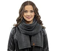 VIVISENCE Damen Winter Schal Aus Modischer Gemütlich Wärmendem Garn Kalte Wintertage Frauen Elegante Trendiger Und Sportliche Outfits Winter Herbst Modell 7041S, Dunkelgrau,Einheitsgröße