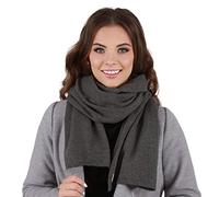 VIVISENCE Damen Winter Schal Aus Modischer Gemütlich Wärmendem Garn Mit Dekorativer Bindung Für Kalte Wintertage Frauen Elegante Und Sportliche Outfits Winter Herbst Modell, Anthrazit,Einheitsgröße