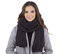 Vivisence Damen Winter Schal Aus Modischer Gemütlich Wärmendem Garn Mit Dekorativer Bindung Für Kalte Wintertage Frauen Elegante Und Sportliche Outfits Winter Herbst Modell 7101, Schwarz,Einheitsgröße