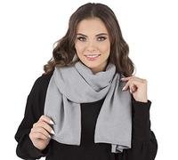 VIVISENCE Damen Winter Schal Aus Modischer Gemütlich Wärmendem Garn Mit Dekorativer Bindung Für Kalte Wintertage Frauen Elegante Und Sportliche Outfits Winter Herbst Modell, Hellgrau,Einheitsgröße
