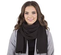 Vivisence Damen Winter Schal Aus Modischer Gemütlich Wärmendem Garn Mit Dekorativer Bindung Für Kalte Wintertage Frauen Elegante Und Sportliche Outfits Winter Herbst Modell 7102, Schwarz,Einheitsgröße