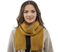 VIVISENCE Damen Winter Schal Aus Modischer Gemütlich Wärmendem Garn Mit Dekorativer Bindung Für Kalte Wintertage Frauen Elegante Und Sportliche Outfits Winter Herbst Modell 7104, Honig,Einheitsgröße