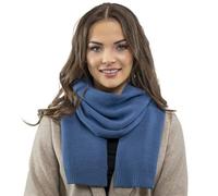 VIVISENCE Damen Winter Schal Aus Modischer Gemütlich Wärmendem Garn Mit Dekorativer Bindung Für Kalte Wintertage Frauen Elegante Und Sportliche Outfits Winter Herbst Modell 7104, Blau,Einheitsgröße