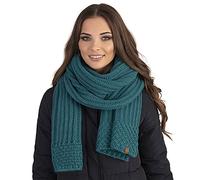 Vivisence Damen Winter Schal Aus Modischer Gemütlich Wärmendem Garn Mit Dekorativer Bindung Für Kalte Wintertage Frauen Elegante Und Sportliche Outfits Winter Herbst Modell, Dunkeltürkis,Einheitsgröße