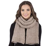 VIVISENCE Damen Winter Schal Aus Modischer Gemütlich Wärmendem Garn Mit Dekorativer Bindung Für Kalte Wintertage Frauen Elegante Und Sportliche Outfits Winter Herbst Modell 7016S, Beige,Einheitsgröße
