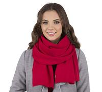 VIVISENCE Damen Winter Schal Aus Modischer Gemütlich Wärmendem Garn Mit Dekorativer Bindung Für Kalte Wintertage Frauen Elegante Und Sportliche Outfits Winter Herbst Modell 7102, Rot,Einheitsgröße