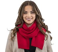 VIVISENCE Damen Winter Schal Aus Modischer Gemütlich Wärmendem Garn Mit Dekorativer Bindung Für Kalte Wintertage Frauen Elegante Und Sportliche Outfits Winter Herbst Modell 7104, Rot,Einheitsgröße