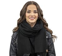 VIVISENCE Damen Winter Schal Wärmt Schenkt Komfort Für Kalte Wintertage 7042S, Schwarz,Einheitsgröße