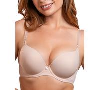 VIVISENCE Push-Up BH Damen Mit Bügel Gepolsterter Maximizer Für Brüste 1041, Beige,85B