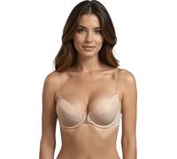VIVISENCE Push Up BH Damen Silikonträger Rückenfrei Formbügel Frontverschluss 1012/1, Beige,85B
