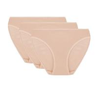 VIVISENCE Unterhosen Damen Slip Midi-Bikini Unterwäsche Normaler Bund Glatt Komfort Und Bequemlichkeit Klassischer Musterloser Slip Für, Beige,M