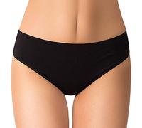 VIVISENCE Unterhosen Damen Slip Midi-Bikini Unterwäsche Normaler Bund Glatt Komfort Und Bequemlichkeit Klassischer Musterloser Slip Für, Schwarz,XXL