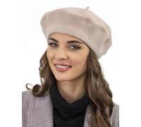 VIVISENCE Winter Baskenmütze Aus Wolle Für Damen Herbst Barette Warm Und Gemütlich Klassischer Schnitt Elegante Perfekte Für Herbst Und Wintertage Modell 7073, Beige,Einheitsgröße