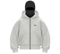 Vivoofchic Hoodie Herren Y2K Kapuzenpullover | Fashion Streetwear Sweatshirt mit Doppelhut-Design und Reißverschluss | Langarm Casual Jacket für Männer und Frauen