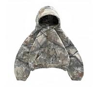 Vivoofchic Hoodie Herren Y2K Kapuzenpullover | Retro Hip Hop Streetwear Sweatshirt mit Reißverschluss | Langarm Zip Camouflage Hoodie für Männer und Frauen