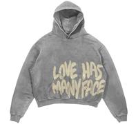 Vivoofchic Kapuzenpullover Herren Y2K Hoodie | Vintage Oversize Streetwear Hoodie mit Print | Langarm Sweatshirt Pullover | Casual Gym Hoodie mit Kapuze