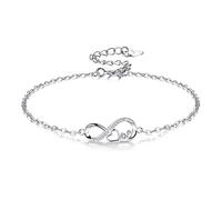 Viwind Armband Damen 925 Sterling Silber Unendlichkeit Armbänder Infinity Liebe Symbol Herz Zirkonia Armbänder Verstellbarer Charm Armband für Frauen und Mädchen mit Geschenkbox (Infinity Love)