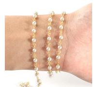 VIXDA 1 Meter Gold Farbe Edelstahl Herz Stern Kristall Perle Perlen Kette für Armbänder Halskette Knöchel Schmuckherstellung DIY Zubehör