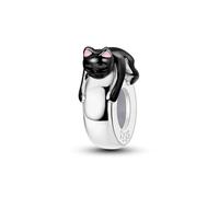 VIXDA 2 Stück Charms 925 Sterling Silber Niedliche Katzen-Kollektion Charms Perlen Pfotenabdruck-Anhänger Perlen Passend für Original-DIY-Armbänder Geschenk Frauen Schmuck