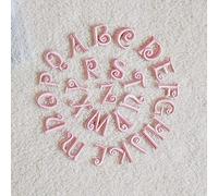VIXDA 2 STÜCK Rosa bestickte kleine Buchstaben zum Aufbügeln, Aufnäher, Alphabet-Aufnäher für Kinder, Kleidung, Taschen, Nähen, Namensschild, Aufnäher, Zubehör
