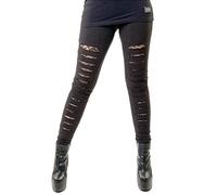 Vixxsin Punk Slasher zerrissen sexy Lange Leggings Skinny Stretch in voller Länge Gothic - Schwarz (S - DE 36)
