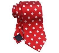 Vizakiss Klassische Designer-Krawatten für Herren, Schottenkaro, Streifen, formelle Business-Krawatten, Rot Weiße Punkte, Einheitsgröße