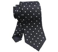 Vizakiss Klassische Designer-Krawatten für Herren, Schottenkaro, Streifen, formelle Business-Krawatten, Schwarz mit kleinen Punkten, Einheitsgröße