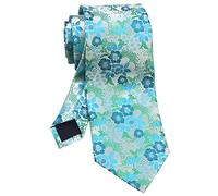 Vizakiss Krawatten mit Blumenmuster für Herren, Krawatte, Jacquard, luxuriöse Hochzeitskrawatte für Trauzeugen, Cyanblau, Einheitsgröße