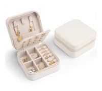 Vlando Schmuckaufbewahrung Schmuckkästchen Klein, Schmuckschatulle für Mädchen, Schmuckbox Damen, Reise Schmuck Etui, Jewelry Organizer Leder, für Ohrringe, Halsketten, Ringe, Geschenk Hochzeit