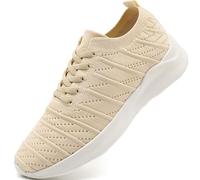 VLHGCG Sneaker & Sportschuhe für Damen Schuhe Turnschuhe Fitness Memory Foam Tennisschuhe Luftpolster Wanderschuhe Komfort Fitnessschuhe lechit Slip on Walkingschuhe,Apricot,EU 42