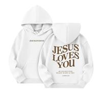 VLOYSR Winter Kinder Sweat Warme Jacke Alternative Für Teenager Mädchen & Jungen Hoodie Sweatshirt Kordelzug Mit Coolem Print Kinder Hoodie Jungen Weiß