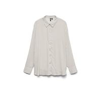 Langarmbluse VERO MODA "VMALICE LS SHIRT WVN GA NOOS", Damen, Gr. L (40), snow weiß stripes:silber mink stripe, Web, Obermaterial: 100% Viskose, gestreift, modisch, normal, Langarm Manschette, Blusen