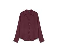Langarmbluse VERO MODA "VMAURA LS SHIRT WVN NOOS", Damen, Gr. S, windsor wine, Web, Obermaterial: 100% Viskose, unifarben, regular fit hüftbedeckend, V-Ausschnitt, Blusen, Viskose, regular fit (329603