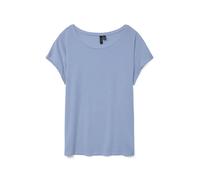 Rundhalsshirt VERO MODA "VMAVA PLAIN SS TOP GAJRS NOOS", Damen, Gr. XL, brunnera blau, Jersey, Obermaterial: 95% Lyocell, 5% Elasthan, unifarben, regular fit normal, Rundhals, Shirts Rundhalsshirt, Ma