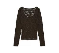 VERO MODA - VMFLORA LS 2-WAY LACE TOP JRS NOOS Chocolate Torte - Gr. - XL