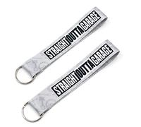 VmG-Store 2er Set Tuning Schlüsselband Schlüsselanhänger Auto Car Zubehör Dub Anhänger (2X Straight Outta Garage)