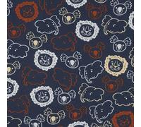 VmG-Store Baumwollstoff Meterware 140cm Breite Stoffe zum Nähen Nähstoff Kinderstoff für Kissen Babykleidung Kinderkleidung DIY (Safari Tiere Navy Bc009)