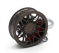 VmG-Store Schlüsselanhänger Felge massive Miniatur Autofelge Anhänger für Schlüsselbund Auto mit Schlüsselkette Autoschlüsselanhänger Schlüsselring Autozubehör S053 (Black Chrom)